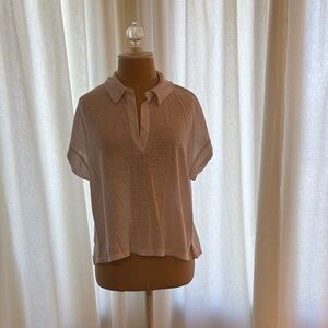 Women's White Polo Top